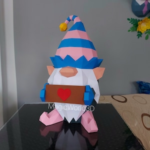 Gnomo collection (1), Gnomo papercraft, home decor, Christmas, low poly, Christmas decoration, Merry Christmas, Template, Christmas gift.