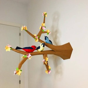 Birds Papercraft, wall model, Bird low poly, Paper craft animals ,Template ,Ave ,Home decor ,Decoracion de pared, Arte en papel, Naturaleza.