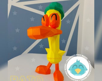Pato Papercraft Papercraft Template, Low Poly DIY Sculpture (PDF, SVG, Studio3)