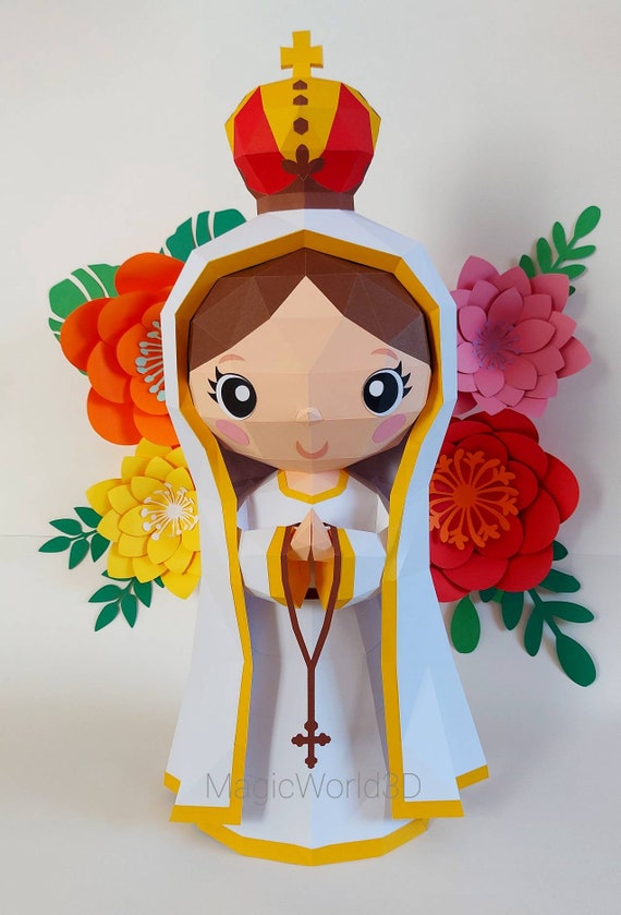 Cute Fátima Virgen De Fátima Papercraft Maria Template 3D - Etsy UK Cute Fátima Virgen De Fátima Papercraft Maria Template 3D - Etsy UK