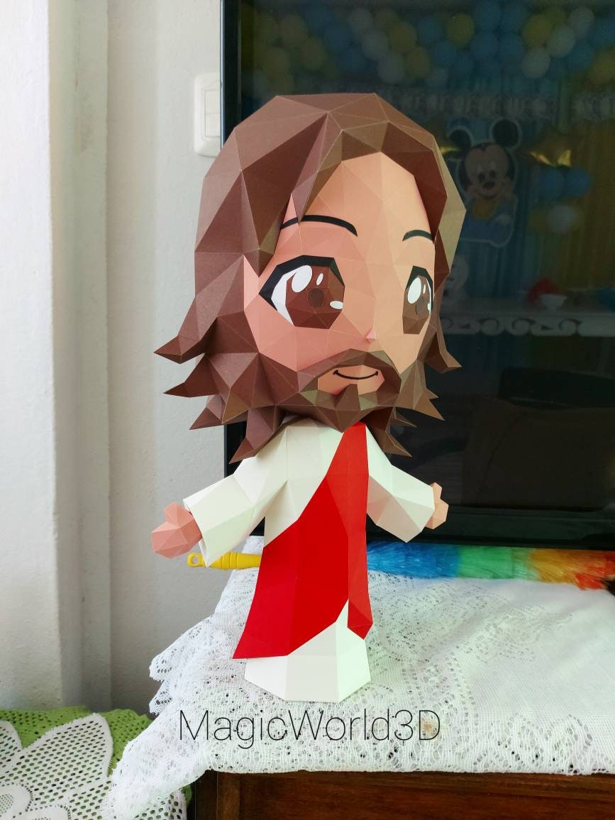 Cute Jesús Templete 3D Papercraft Jesús Home decoration Etsy España