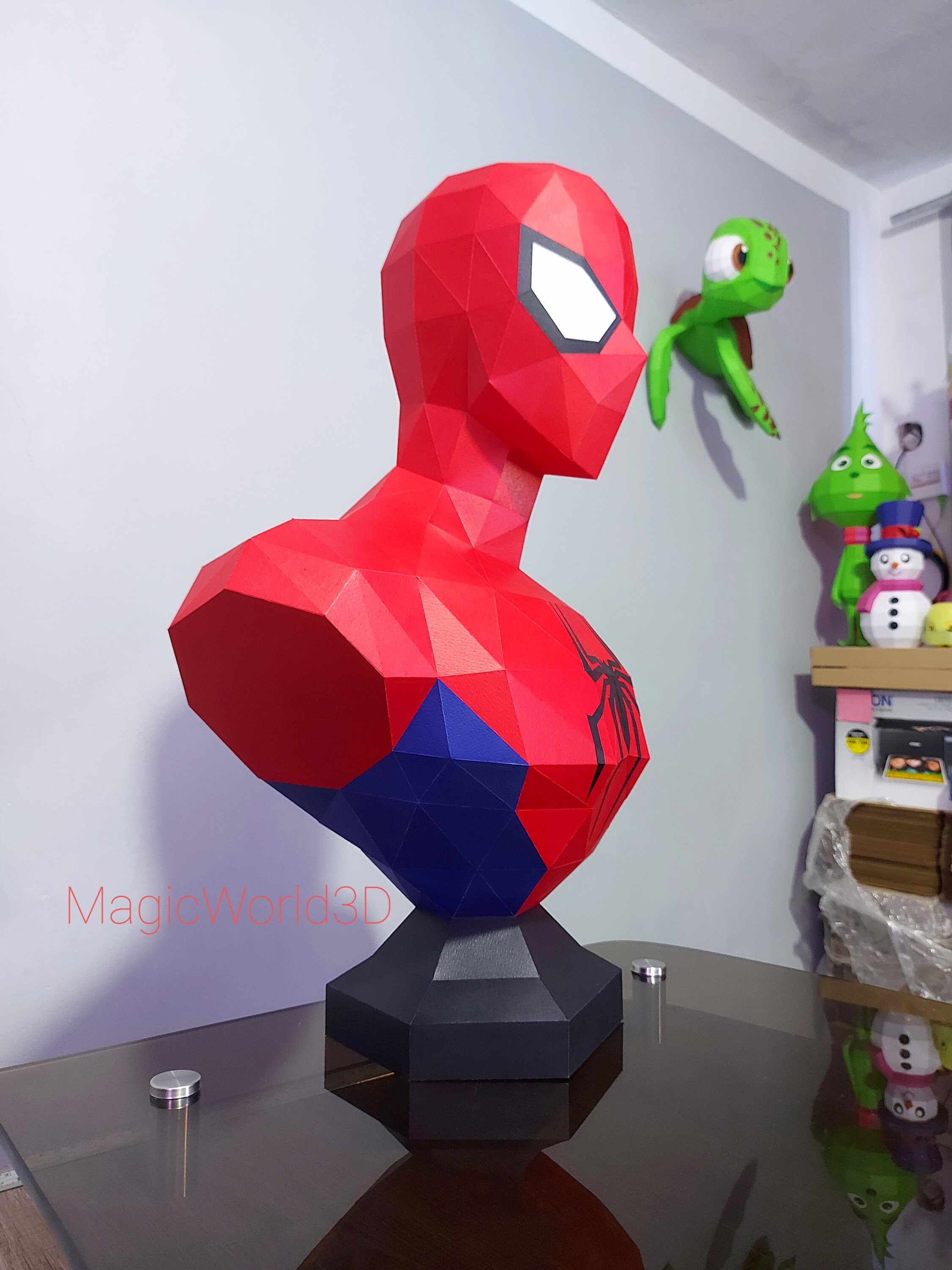 Spiderman Busto, Spiderman Low Poly, Papercraft, PDF