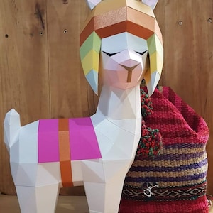 LLama bebé Versión 3, Decoración de interior, Llama low poly, Template , Home decor, papercraft, Llama tierna, decoración llamita. image 4