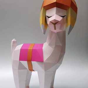 LLama bebé Versión 3, Decoración de interior, Llama low poly, Template , Home decor, papercraft, Llama tierna, decoración llamita. image 2