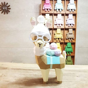 LLama bebé Versión 2, Decoración de interior, Llama low poly, Template , Home decor, papercraft, Llama tierna, decoración llamita, juguetes.