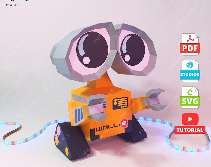 Cute Wall.e Papercraft, Plantilla Pdf, Escultura De Papel Wall.e, Low
