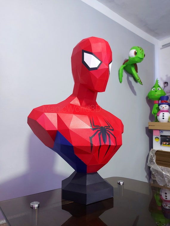 Spiderman Busto, Spiderman Low Poly, Papercraft, PDF Template, Paper Model,  Sculpture, 3D Puzzle, Polygonal Model. -  Hong Kong