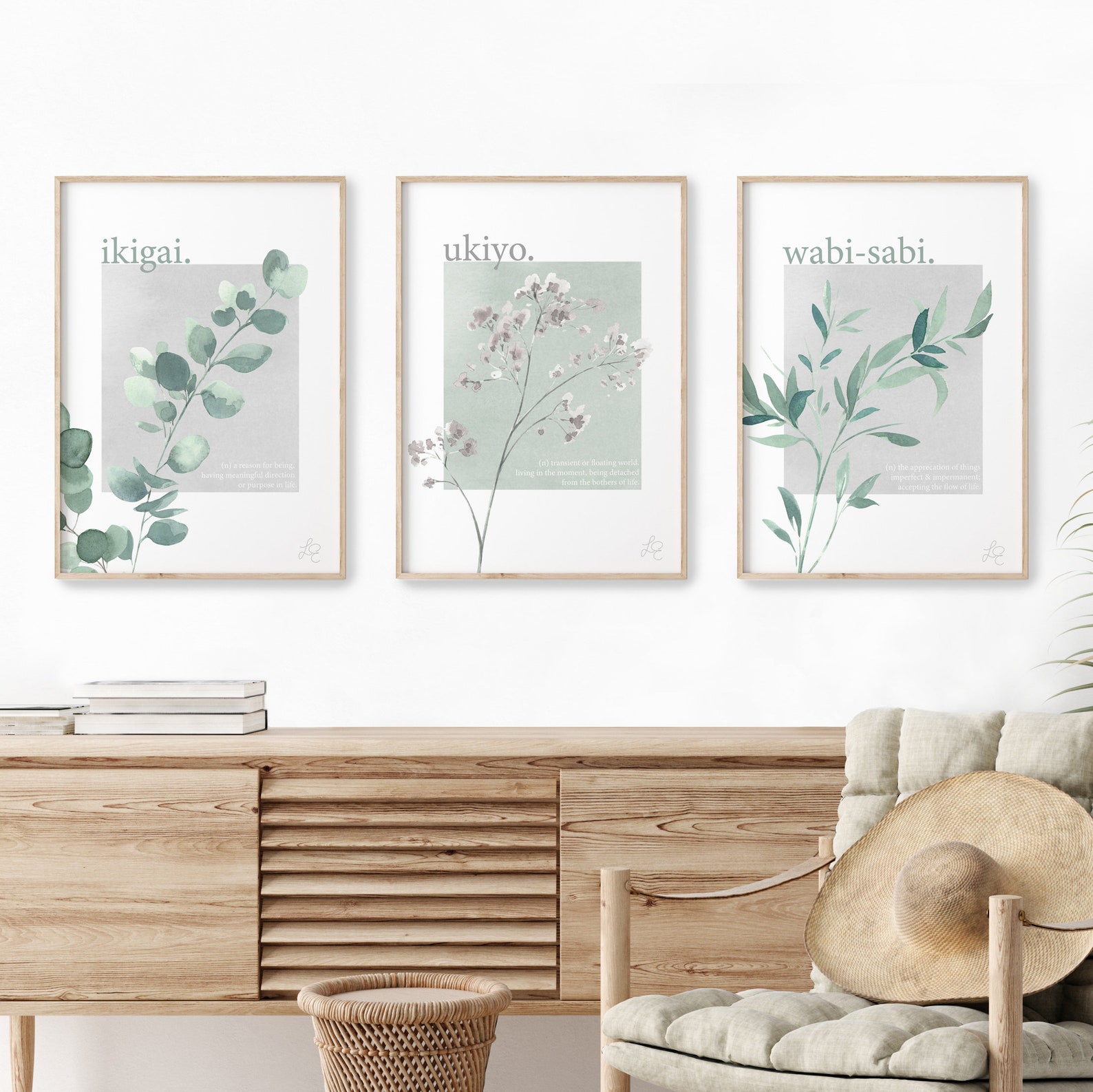 Ukiyo Art Print Japandi Wall art Home Decor Nature Print - Etsy.de
