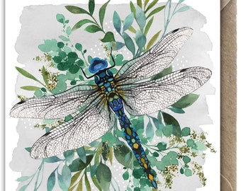 Dragonfly | Greetings Card | Botanical | Greetings Card | Nature | Watercolour Illustration