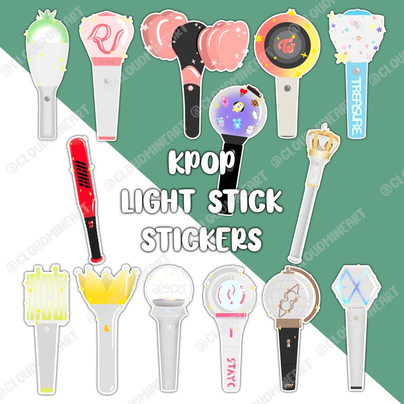 KPOP Light Stick Stickers BTS Mamamoo Red Velvet Etsy