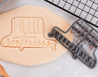 Hello Autumn Cookie Cutter: Fall Baking, 3 Sizes