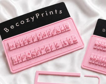 Juego de sellos para galletas con letras del alfabeto: Sello para fondant, letras y números personalizados