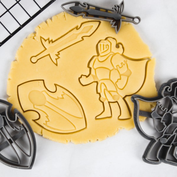 Medieval Knight Sword and Shield Cookie Cutter - Set/Individual