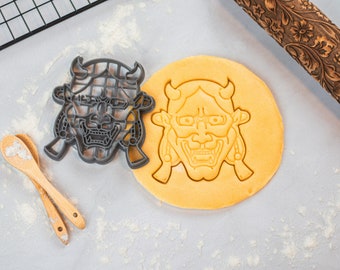 Foremka do ciastek z japońską mitologią Oni Mask - do fondantu, pieczenia, stemplowania