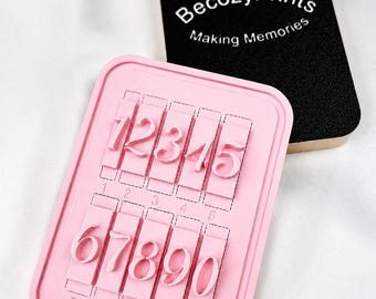 Aantal koekjesstempelcollectie: 1-9 fondantembosser gepersonaliseerde nummers voor je project