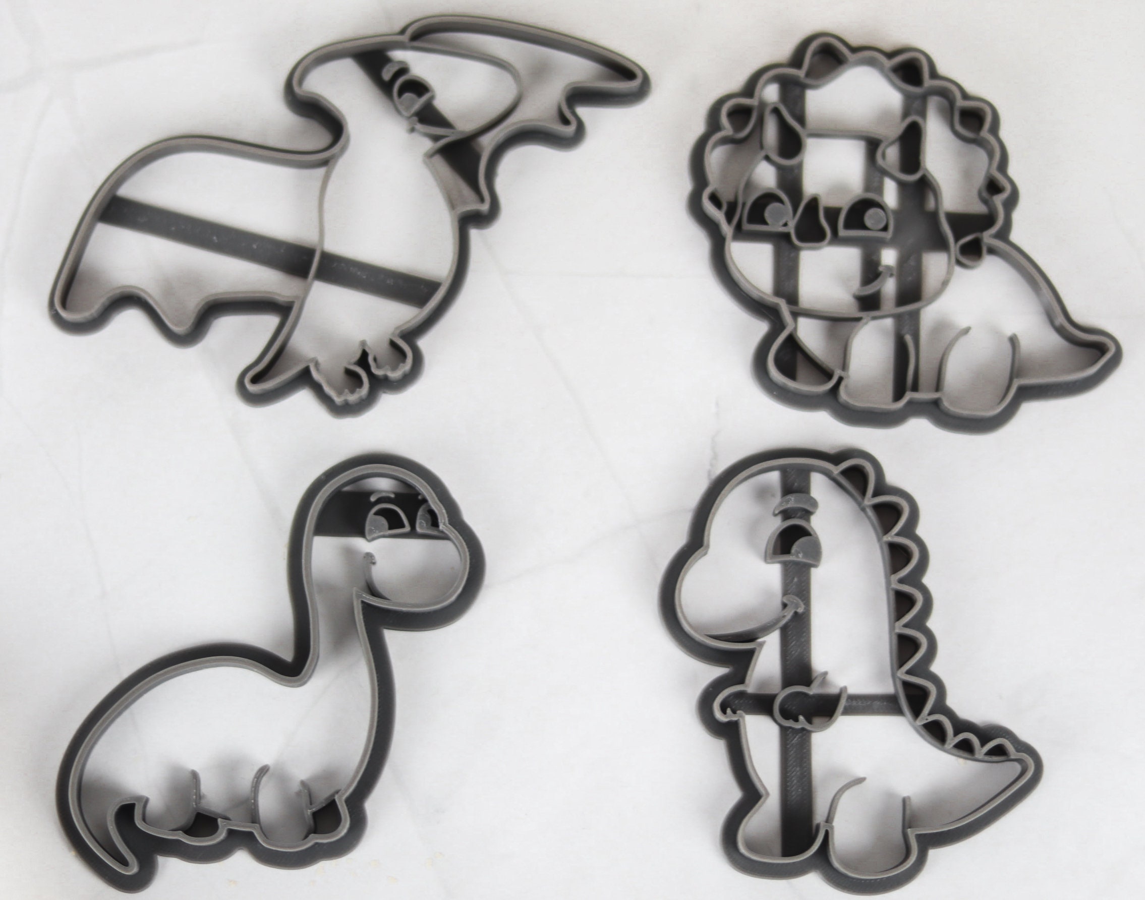 Dinosaur Cookie Cutter Set: T-rex, Triceratops, Pterodactyl, Brachiosaurus  - Etsy