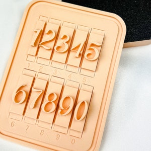 Colección de sellos de galletas numéricas - 1-9 Números personalizados de grabador fondant para su proyecto