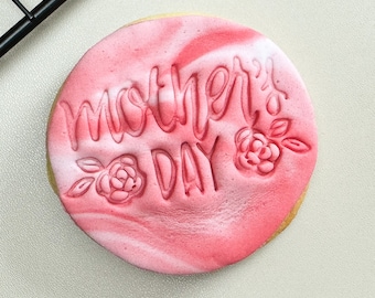 Cortador de galletas con estampado de flores y rosas para el Día de la Madre, herramienta para hornear de agradecimiento a la madre