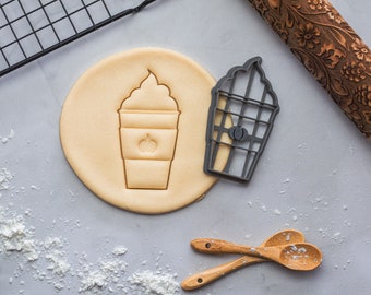 Pumpkin Spice Latte Cookie Cutter: Autumn Baking, Fondant Stamp