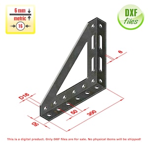 Welding Table Corner DXF File: 6mm, 300x300x50mm (Digital Download)