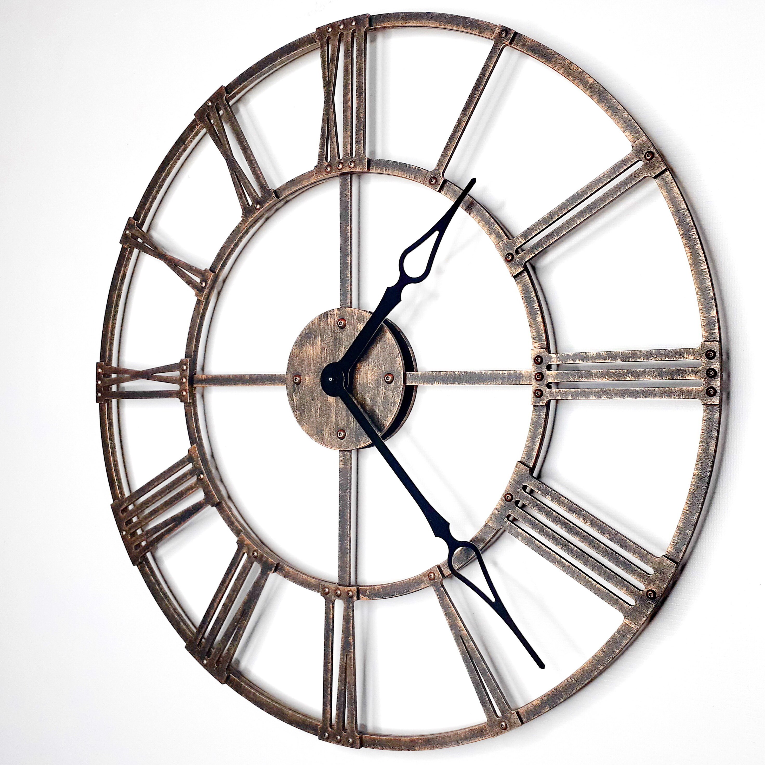 Big Clock , Large Metal Wall Clock, 19 Inches, Model London Bronze Etsy