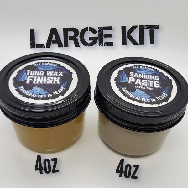 Tung Wax Wood Finish Kit: Food Safe, Extra Fine Sanding Paste