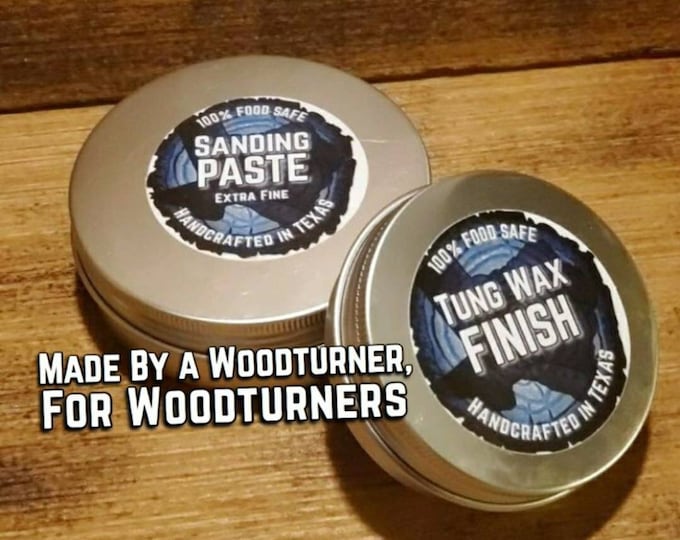 Premium Wood Turning Abrasive Sanding Paste & Tung Wax Finish Set, FOOD