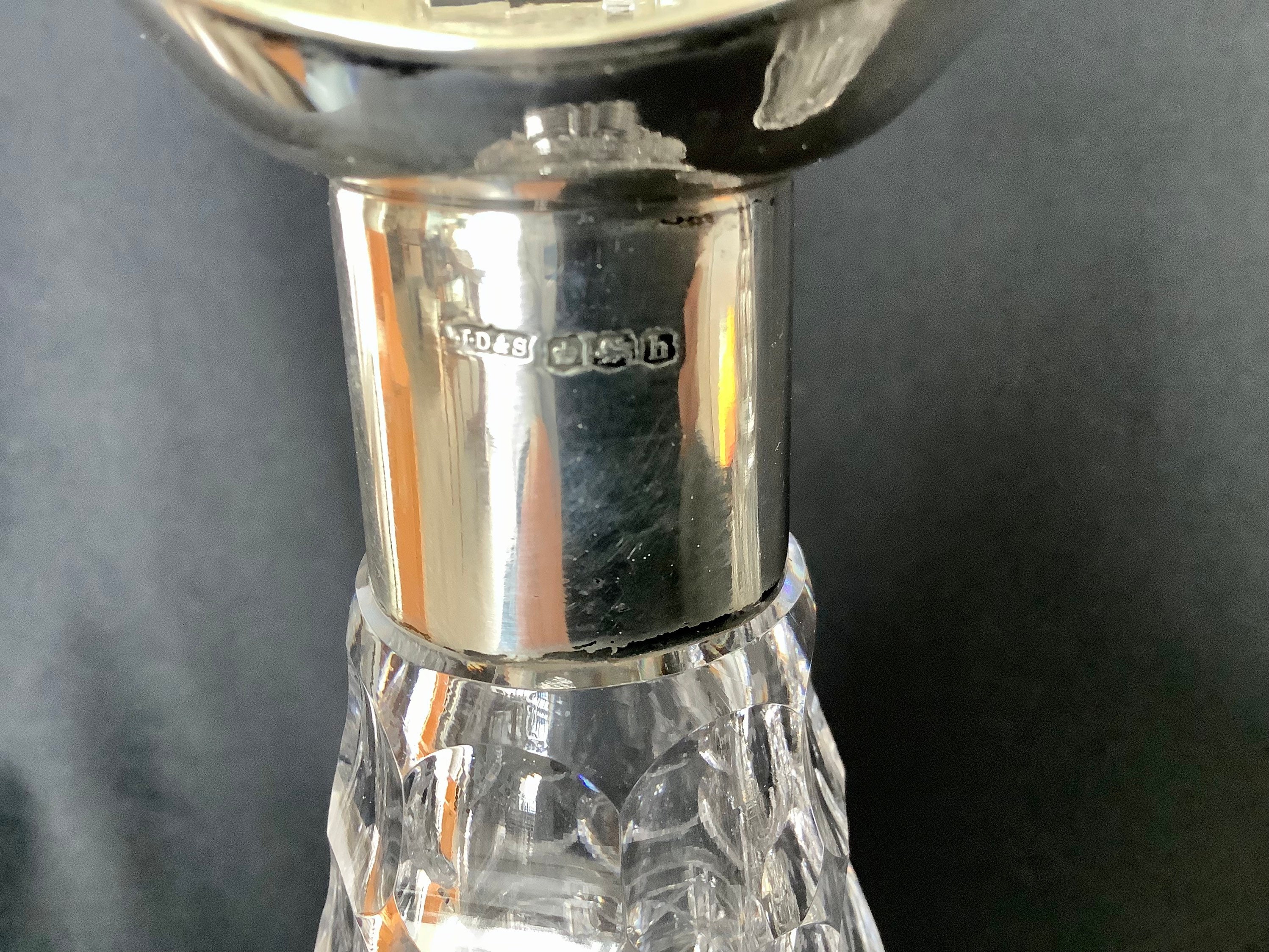 Vintage pair of silver topped crystal decanters Sheffield 1925 Etsy