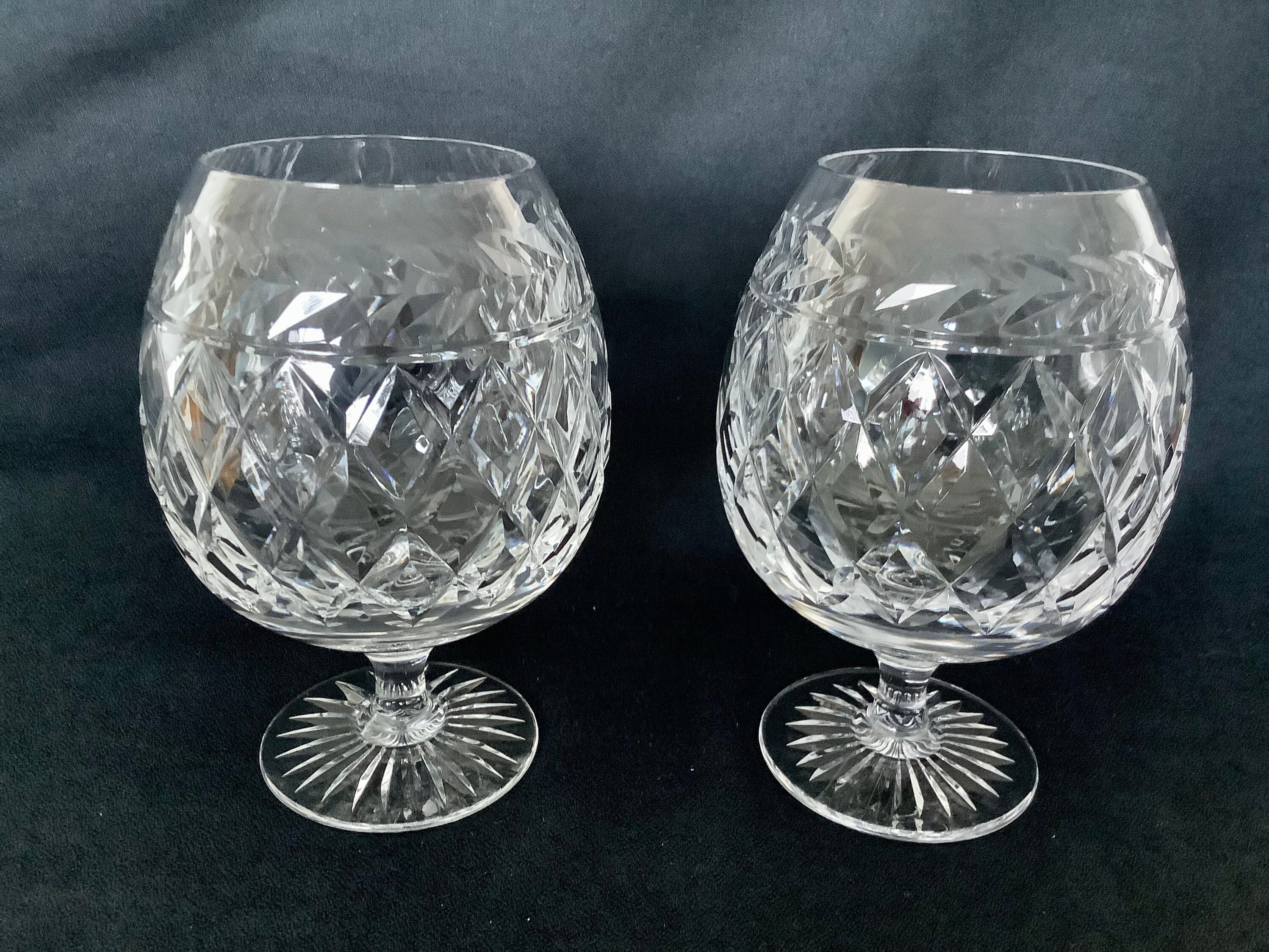 Pair English Crystal Brandy Glasses in the Style of Stuart Etsy UK