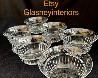 Set von 6 Vintage Kristall Schalen