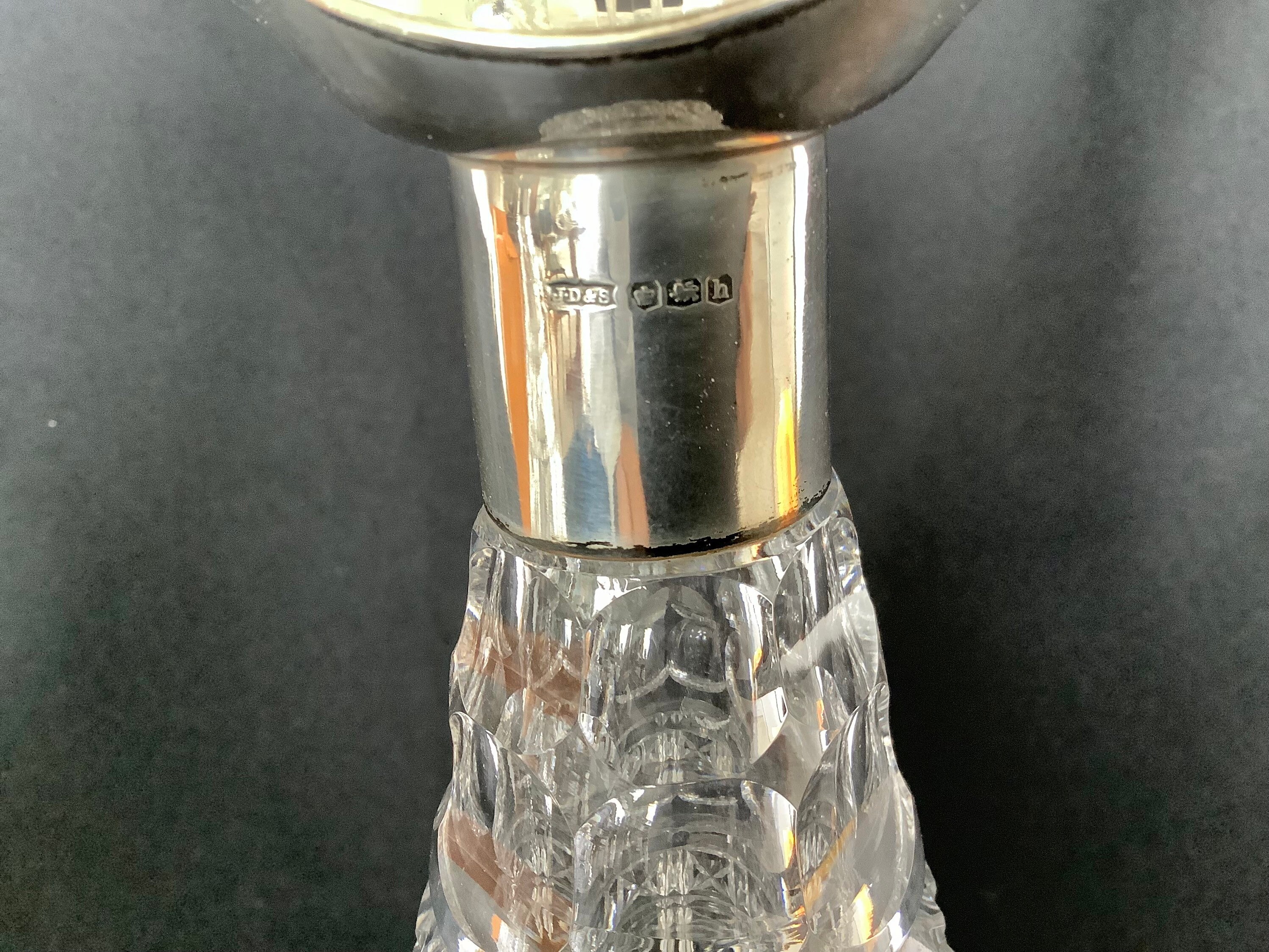 Vintage pair of silver topped crystal decanters Sheffield 1925 Etsy