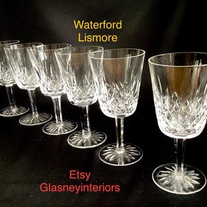 Waterford Crystal Lismore Pattern Goblets 10 fl oz set of 6