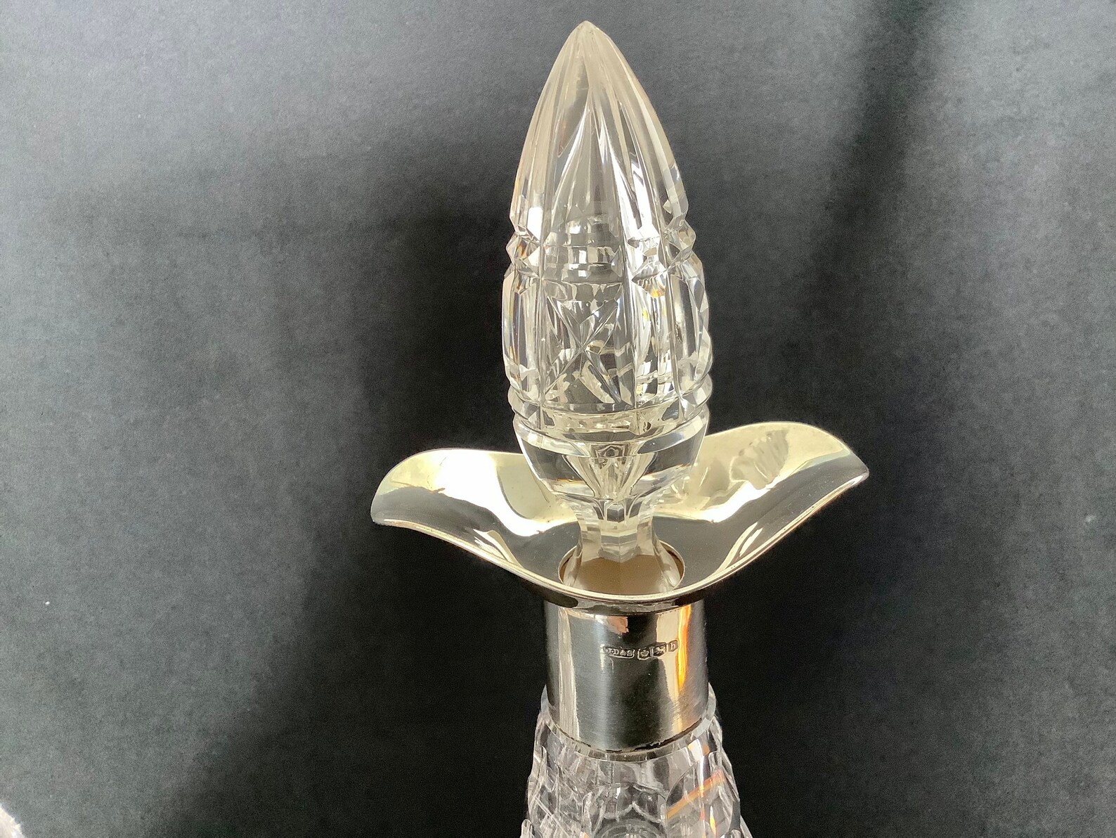 Vintage pair of silver topped crystal decanters Sheffield 1925 Etsy