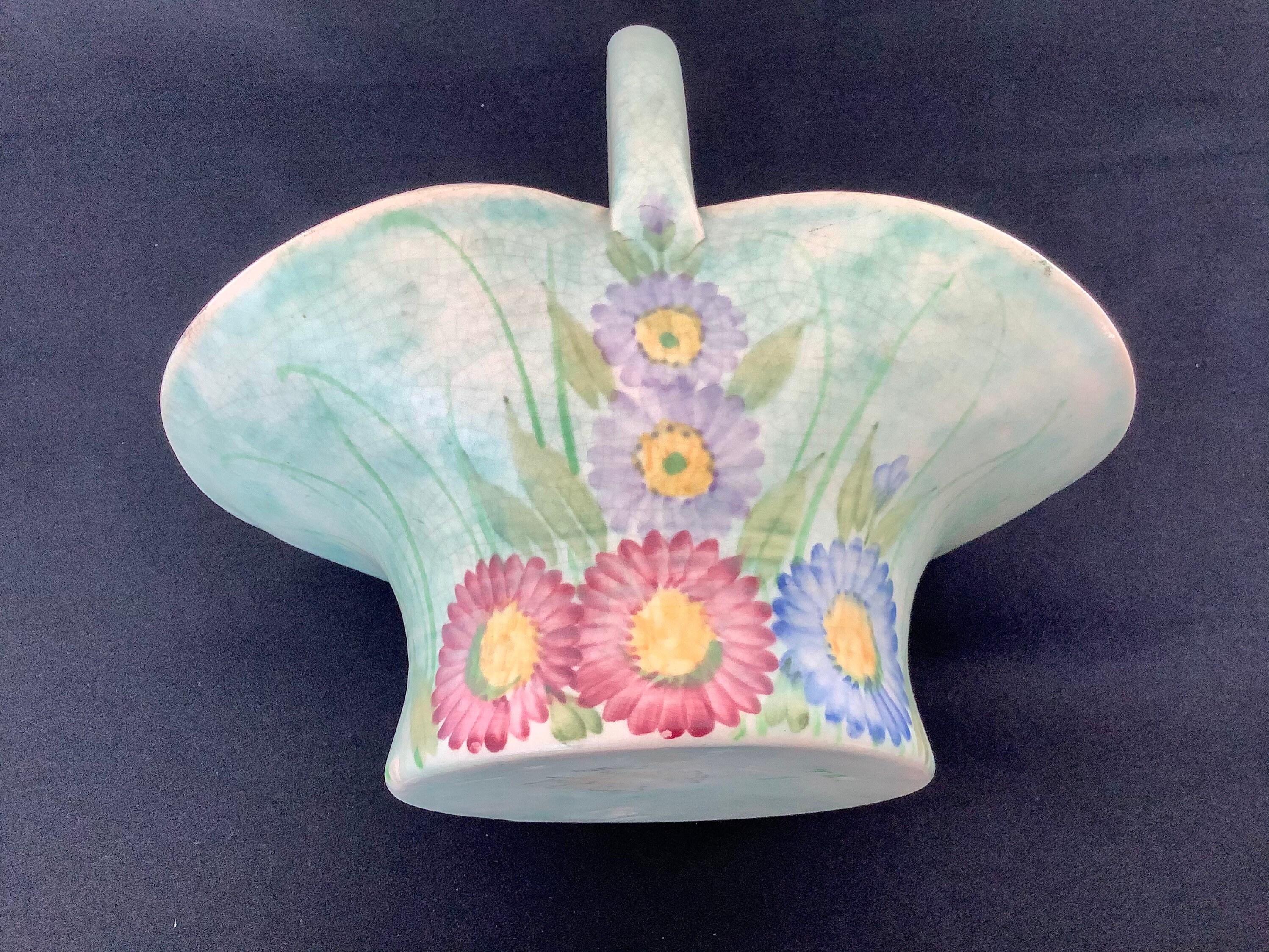 E Radford Art Deco pottery posy basket Etsy