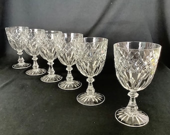 Set of 6 Stuart Crystal Wine Glasses in the Blenheim Pattern