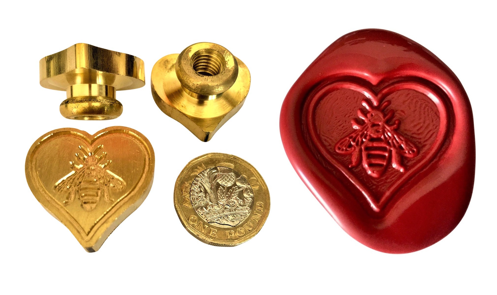 Wax Stamp Seals Love-heart shaped Wax Sealing Kit Choice of | Etsy