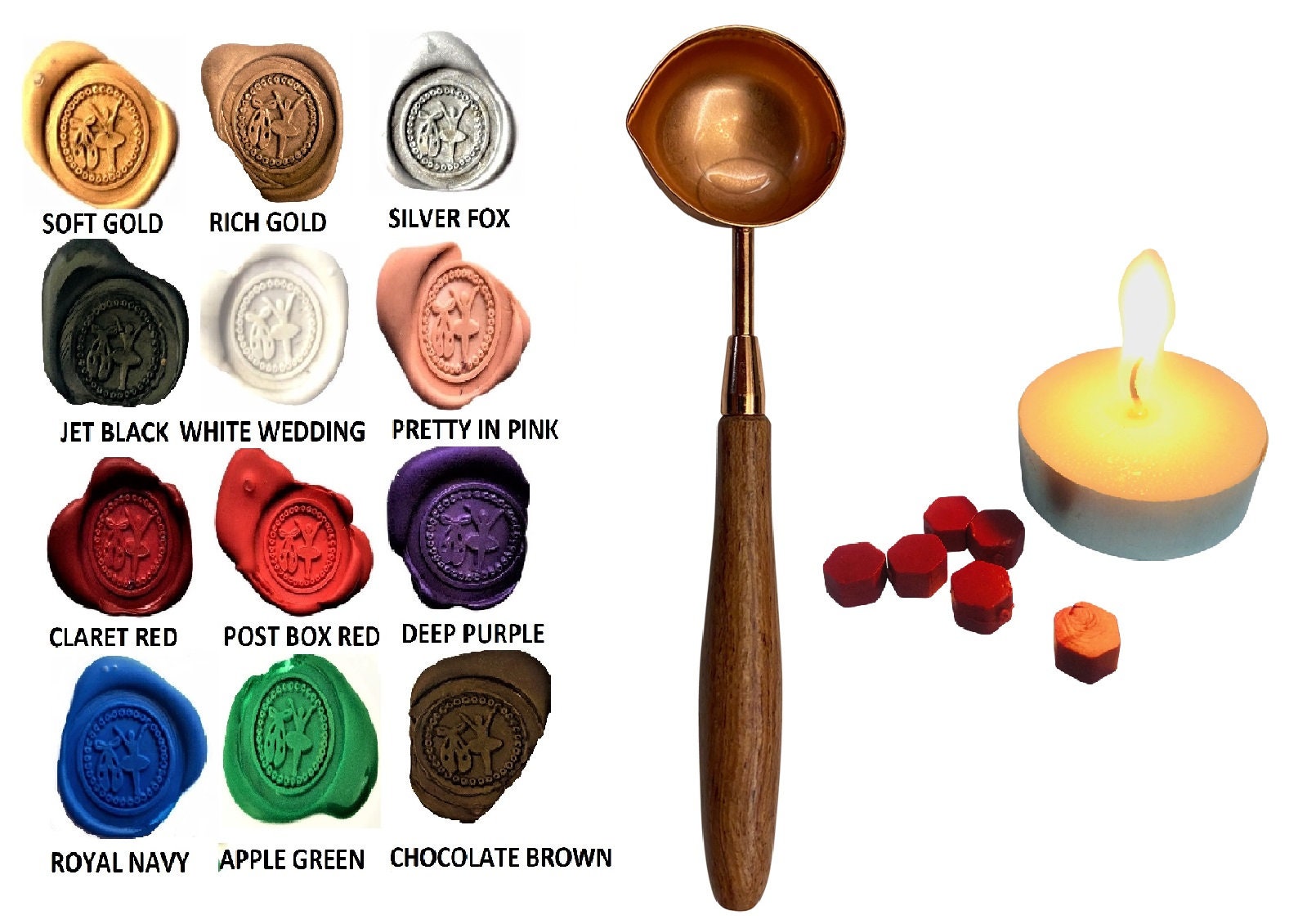 PREMIUM Wax Melting Metal Spoon with pour spout. Set Includes Etsy