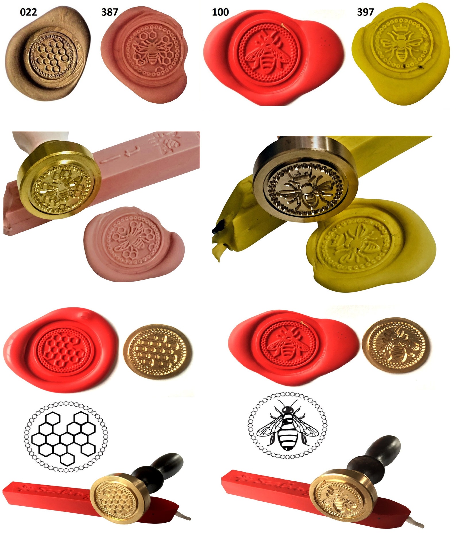 Wax Stamp Wax Sealing Wax Starter Kit Wax Stamp Handle Etsy