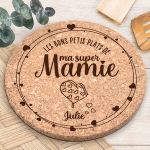 Salvamanteles de corcho personalizado, idea de regalo perfecta para el Día de los Abuelos, con deliciosos platos caseros de mi increíble abuela, abuelas, abuelita, mamá, 19 cm