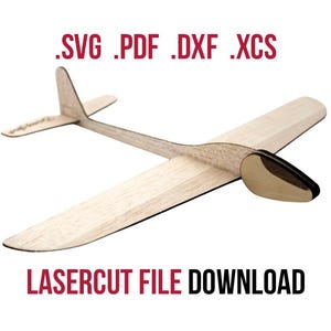 Laser Cut Glider SVG | Holz Segelflieger Vorlage | DXF für xTool & Glowforge | Wooden Airplane Model | DIY Laser File | Digital Download