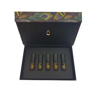 Perfume Elixir - Perfume Oil- Soul Collection by Aromology - Gift Set of five 3 ml roll on bottles