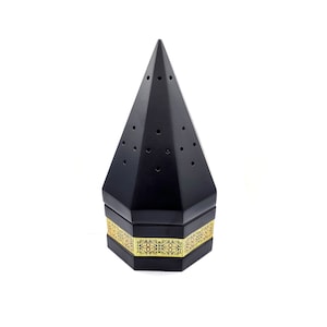 Bakhoor Incense Burner with metal engraving- Black Matt Finish