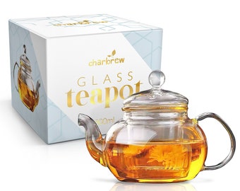 Glass Teapot 800ml Borosilicate Glass Tea Pots Tea Strainer for Loose Leaf Tea