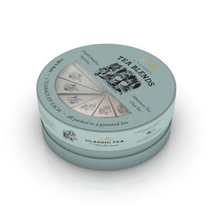 Alice In Wonderland Circular Classic Tea Pyramid Gift Box - 24 Teabags
