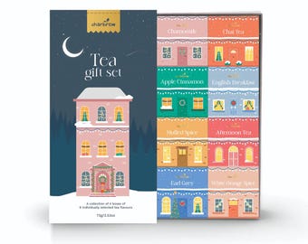 Christmas Festive House Tea Box Gift Set - 16 Teabags