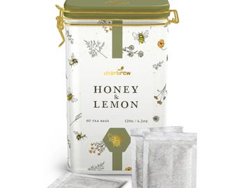 Bees & Garden Honey and Lemon Tea Tin - 60 Teabags