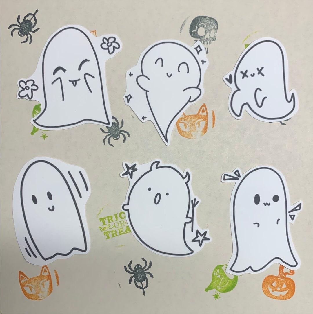 Cute Ghost Stickers | Halloween - Etsy