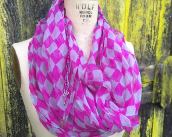silk chiffon scarf with cordage and tassel ties