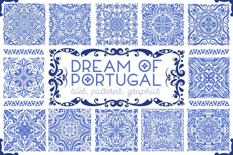 Dream of Portugal Digital graphic collection Graphic clipart and pattern collection