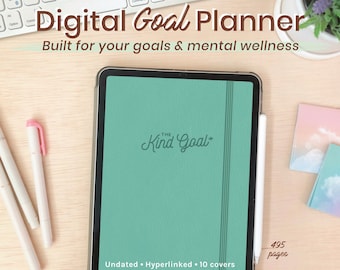 Digital Goal Planner in Summer Forest Theme | Undated Goal-Setting & Wellness Planner | Portrait iPad Planner by The Kind Goal™
